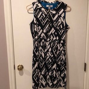 Black and white geometric shapes dress